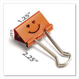Officemate Smiling Face Binder Clips, Medium, Assorted Colors, 36/Pack (OIC31095) Pack of 36