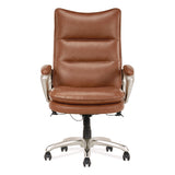 La-Z-Boy® Jenkins Executive Big and Tall Chair, Supports Up to 400 lb, 20" to 23" Seat Height, Brown Seat/Back, Silver/Black Base (LZB60075CAM) Each