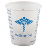 SOLO® Paper Medical and Dental Graduated Cups, 3 oz, White/Blue, 100/Bag, 50 Bags/Carton (SCCR3) Case of 5000