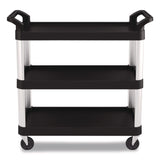 Suncast Commercial® Three-Shelf Service Cart, Metal/Plastic, 3 Shelves, 300 lb Capacity, 20" x 39.85" x 38.17", Black (SUARC2040) Each