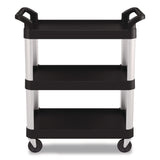 Suncast Commercial® Three-Shelf Service Cart, Metal/Plastic, 3 Shelves, 300 lb Capacity, 20" x 34" x 37.92", Black (SUARC2030) Each