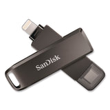 SanDisk® Dual Phone USB 3.2 Type-C/Lightning Flash Drive, 128 GB, Black (SDIIX70N128GAG6) Each