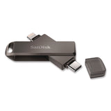 SanDisk® Dual Phone USB 3.2 Type-C/Lightning Flash Drive, 128 GB, Black (SDIIX70N128GAG6) Each
