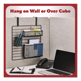 TRU RED™ Metal Mesh 3-Compartment Cubicle/Wall-Mount Office Supplies Organizer, 15" x 15", Black (TUDTR61967) Each