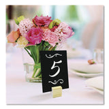 Excello Global Products® Tabletop Chalkboard Tag, Black Surface, Teak Wood Holder, 3 x 4, 6/Pack (EXOEGPHD0508S) Pack of 6