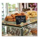 Excello Global Products® Tabletop Chalkboard Tag, Black Surface, Teak Wood Holder, 3 x 4, 6/Pack (EXOEGPHD0508S) Pack of 6