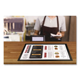 Excello Global Products® Menu Holder For 11 x 17 Menus, Landscape Orientation, 18.9 x 12.6 Holder, Clear/Black (EXOPLSMENU1117C) Each