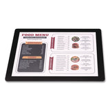 Excello Global Products® Menu Holder For 8.5 x 11 Menus, Landscape Orientation, 12.6 x 10.2 Holder, Clear/Black (EXOSPLSMENU8511) Each