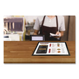 Excello Global Products® Menu Holder For 8.5 x 11 Menus, Landscape Orientation, 12.6 x 10.2 Holder, Clear/Black (EXOSPLSMENU8511) Each