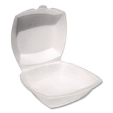 Plastifar Foam Hinged Lid Containers, 6 x 6 x 3, White, Foam, 500/Carton (PST12175) Case of 500