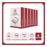 TRU RED™ Copy Paper, 92 Bright, 20 lb Bond Weight, 8.5 x 11, 600 Sheets/Ream, 6 Reams/Carton (TUDTR62091) Case of 6
