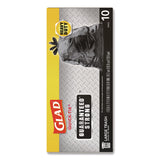 Glad Large Quick-Tie Trash Bags, Tie-Flap, 30 gal, 0.81 mil, 30 x 33, Black, 10 Bags/Box, 12 Boxes/Carton (CLO00079CT) Case of 12