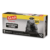 Glad Large Quick-Tie Trash Bags, Tie-Flap, 30 gal, 0.81 mil, 30 x 33, Black, 10 Bags/Box, 12 Boxes/Carton (CLO00079CT) Case of 12