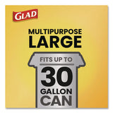 Glad Large Quick-Tie Trash Bags, Tie-Flap, 30 gal, 0.81 mil, 30 x 33, Black, 10 Bags/Box, 12 Boxes/Carton (CLO00079CT) Case of 12