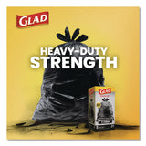 Glad Large Quick-Tie Trash Bags, Tie-Flap, 30 gal, 0.81 mil, 30 x 33, Black, 10 Bags/Box, 12 Boxes/Carton (CLO00079CT) Case of 12