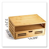 Officemate Bamboo Stackable Document Organizer with Drawer, 2 Sections, Letter Size Files, 14.09" x 10.08" x 7.7", Brown (OIC71005) Each