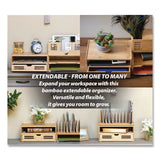 Officemate Bamboo Stackable Document Organizer with Drawer, 2 Sections, Letter Size Files, 14.09" x 10.08" x 7.7", Brown (OIC71005) Each
