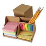 Officemate Desk Supply Organizer, 3 Compartments, 3.5 x 3.5 x 3.5, Brown, Paper (OIC21559) Each