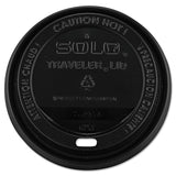 SOLO® Traveler Cappuccino Style Dome Lid, Fits 10 oz to 24 oz Cups, Black, 100/Sleeve, 10 Sleeves/Carton (SCCTLB316) Case of 1000