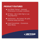 Betco® Concentrated All Temperature Metal Safe Machine Detergent, 1 gal Bottle, 4/Carton (BET24497400) Case of 4
