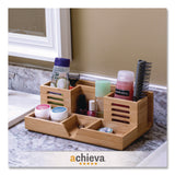 Officemate Bamboo Desk Organizer, 7 Compartments, 14.09 x 8.62 x 5.28, Natural Wood Grain, Bamboo (OIC71001) Each