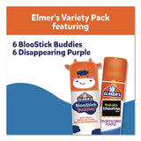 Elmer's® BlooStick Buddies and Disappearing Purple Glue Stick Combo Pack, 0.21 oz, Dries Clear, 12/Pack (SAN2213736) Pack of 12