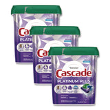 Cascade Platinum Plus ActionPacs Dishwasher Detergent Pods, Fresh Scent, 26.6 oz Tub, 47/Tub, 3 Tubs/Carton (PGC15789CT) Case of 3