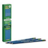 Ticonderoga® Erasable Colored Pencils, 2.6 mm, 2B (#2), Blue Lead, Blue Barrel, 12/Pack (DIX142090002) Pack of 12