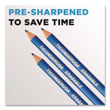 Ticonderoga® Erasable Colored Pencils, 2.6 mm, 2B (#2), Blue Lead, Blue Barrel, 12/Pack (DIX142090002) Pack of 12