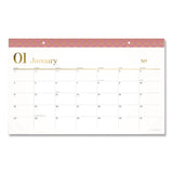 Cambridge® Workstyle Compact Deskpad, 17.75 x 11, White Sheets, Pink Headband/Clear Corners, 12-Month (Jan-Dec): 2026 (AAG1606705) Each