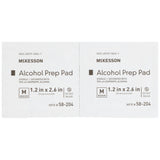 McKesson Alcohol Prep Pad 70% Strength Isopropyl Alcohol Individual Packet Medium Sterile (191089_BX) 200/BX
