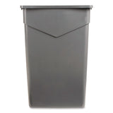 Carlisle TrimLine Rectangle Waste Container, 23 gal, Plastic, Gray, 4/Carton (CFS34202323) Case of 4