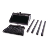 Carlisle Duo-Pan Upright Dust Pan and Broom, 11.8w x 36h, 24.5" Handle, Plastic, Black (CFS36141503) Each
