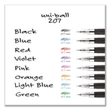 uniball® Signo 207 Gel Pen, Retractable, Medium 0.7 mm, Black Ink, Clear/Black Barrel, 5/Pack (UBC1960239) Pack of 5