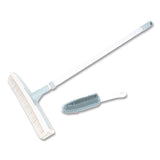 TidyUps Rubber Broom and Handheld Brush,11.75 x 50 Plastic Handle, White/Blue (CH7TU68056) Each