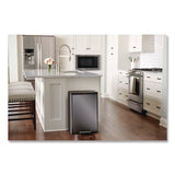 Rubbermaid® Elite Step-On Trash Can, 12 gal, Metal, Charcoal Stainless Steel/Black (RUB2112520) Each