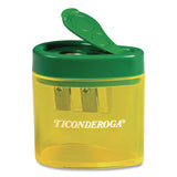Ticonderoga® Two Hole Pencil Sharpener, 2 x 2 x 1.25, Green/Yellow (DIXX392010001) Each