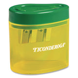 Ticonderoga® Two Hole Pencil Sharpener, 2 x 2 x 1.25, Green/Yellow (DIXX392010001) Each