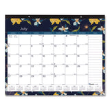 Blueline® Academic 18-Month Desk Pad Calendar, Floral Artwork, 22 x 17, White/Multicolor Sheets, Black Headband, July 2025 to Dec 2026 (REDCA1716BD) Each