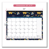 Blueline® Academic 18-Month Desk Pad Calendar, Floral Artwork, 22 x 17, White/Multicolor Sheets, Black Headband, July 2025 to Dec 2026 (REDCA1716BD) Each