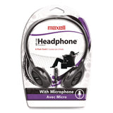 Maxell® HP100 Headphone with Mic, Black (MAX199845) Each