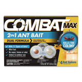 Combat® Max 2-in-1 Ant Bait, 0.84 oz, 4 Bait Stations (DIA07172EA) Each
