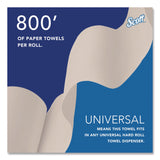 Scott® Essential 100% Recycled Fiber Hard Roll Towel, 1-Ply, 8" x 800 ft, 1.5" Core, Brown, 6 Rolls/Carton (KCC56758) Case of 6