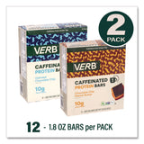 VERB Energy® Caffeinated Protein Bar, Chocolate Chip Peanut Butter and Oatmeal Chocolate Chip, 1.8 oz Bar, 24/Box (GRR60004177) Case of 2