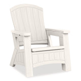Suncast® Adirondack Chair with Storage, Supports Up to 375 lb, 14.5" Seat Height, 30" x 32.5" x 38.5", Ice Cube (SUABMAC1000CB) Each