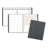 Cambridge® Hera Weekly Monthly Planner, Wavy Lines, 11 x 8.5, Black/Gold Cover, 12-Month (Jan to Dec): 2026 (AAG1765905) Each