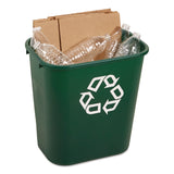 Rubbermaid® Commercial Deskside Plastic Container for Paper Recycling, 7 gal, Plastic, Green (RCP295606GREEA) Each