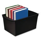 Storex Wide Book Bin, 3.82 gal, 9.2" x 14.5" x 7", Black, 6/Pack (STX71130U06C) Each