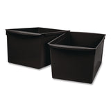 Storex Wide Book Bin, 3.82 gal, 9.2" x 14.5" x 7", Black, 6/Pack (STX71130U06C) Each