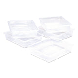Storex Storage Tray, Flat, 1.69 gal, 10.65" x 13.17" x 2.96", Translucent, 5/Pack (STX62565U05C) Each